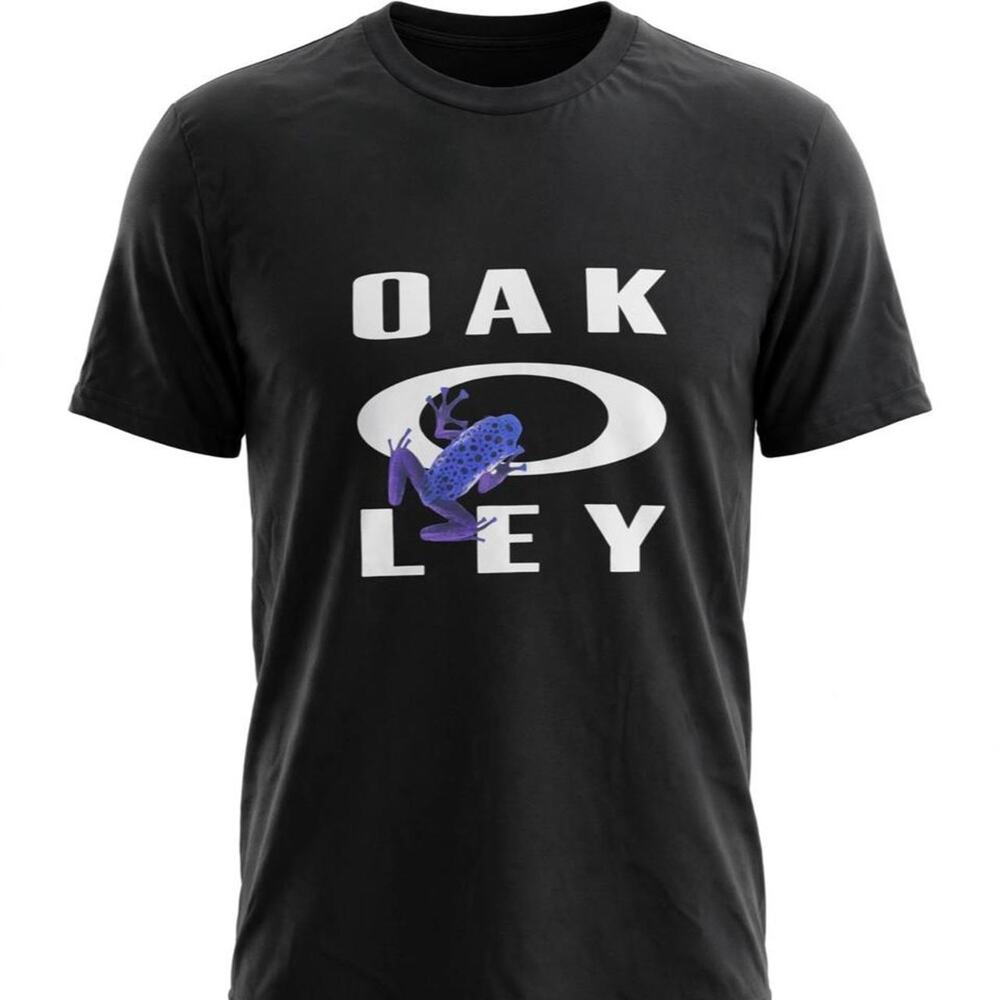 Oakley T-Shirt Mens M Black Blue Poison Dart Frog Graphic T Hydrolux Regular Fit